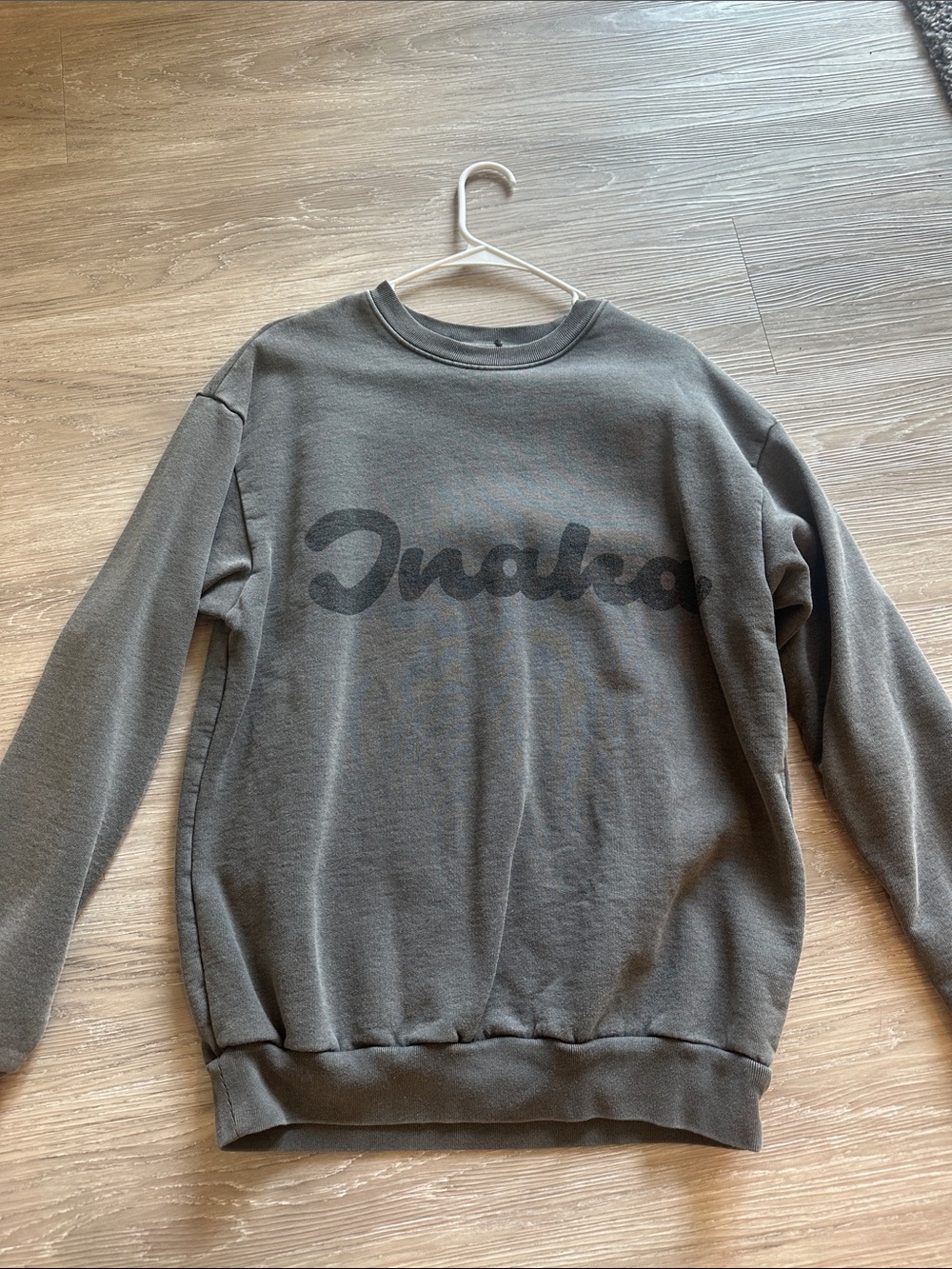 Inaka Power Olive Crewneck with Tonal Script Logo